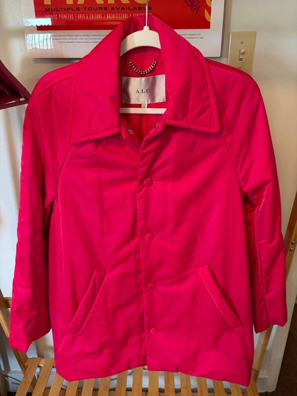 A.L.C. Hot Pink Snap-Front Jacket